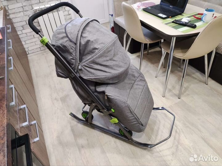 Детские санки коляска с колесами