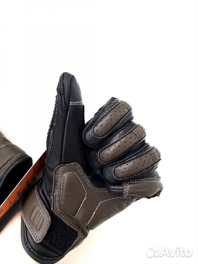 Перчатки для мотоцикла коричневые кожа