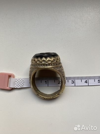 Афганское винтажное кольцо - перстень с агатом