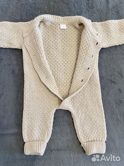Детский вязаный комбинезон 74