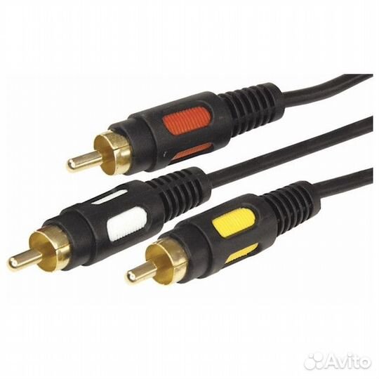 Кабель 3RCA-3RCA rexant 17-0212 1,5м черный