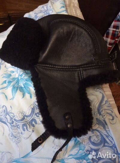 Шапка ушанка шлем (мех овчина)
