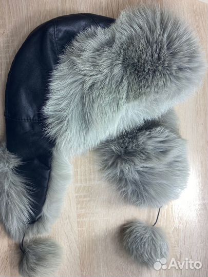 Шапка ушанка натуральный мех женская