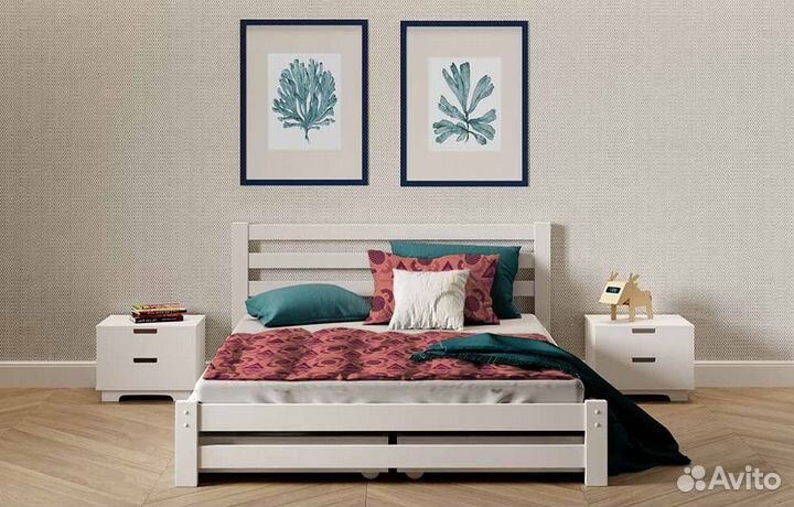 Кровать из натурального дерева 2-спальная 