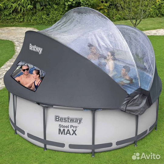 Каркасный бассейн 366х100 с куполом