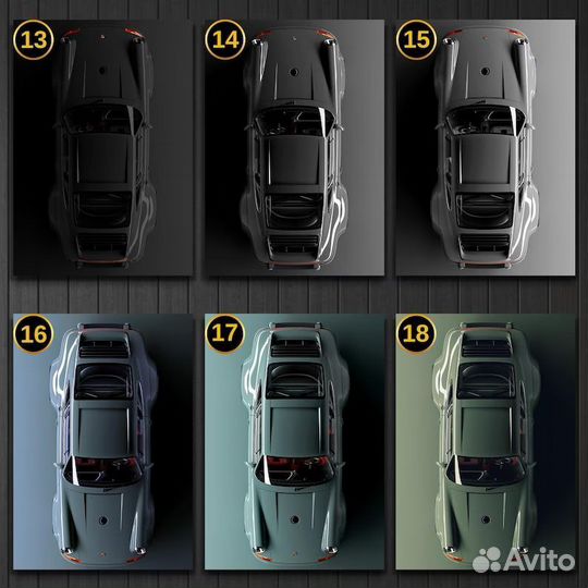 Современная картина на холсте Порш в интерьер, бар