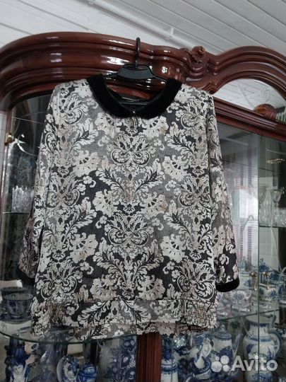 Шикарная блузка из шеска и бархата 50- 54р