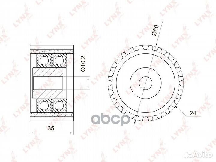 Направляющий ролик грм pb3034 lynxauto PB-3034