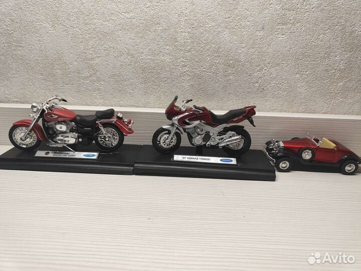 Модели Welly мотоциклы и машина