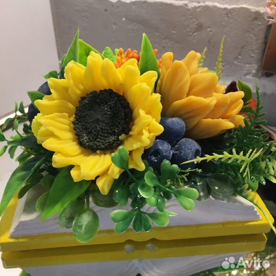 Мыло ручной работы. Букет цветов из мыла