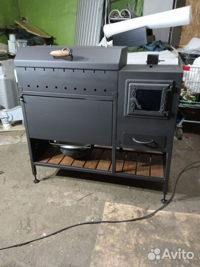 Мангал с печью под казан