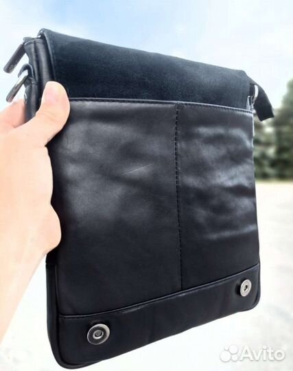 Сумка мужская новая натуральная кожа кожаная