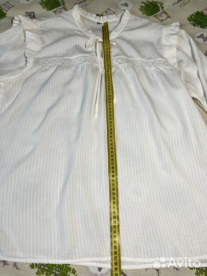 Винтажная блузка бохо, хлопок, 48-50