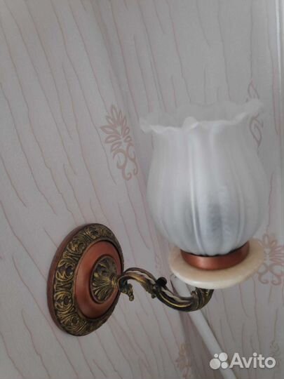 Люстра и бра с ониксом Югославия винтаж