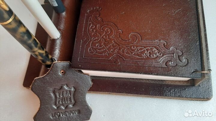 Канцелярский набор, натуральная кожа с тиснением