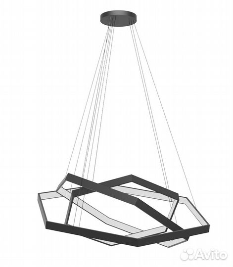 Светодиодная люстра в форме 3-х Шестигранников