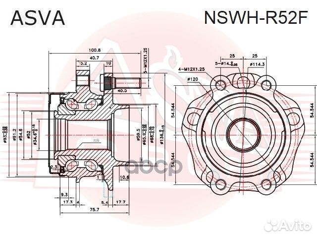 Ступица колеса перед прав/лев nissan/ teana