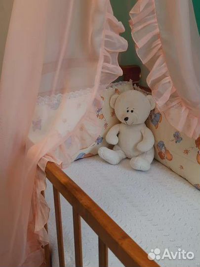 Кроватка детская массив от 0до3х+стульчик IKEA