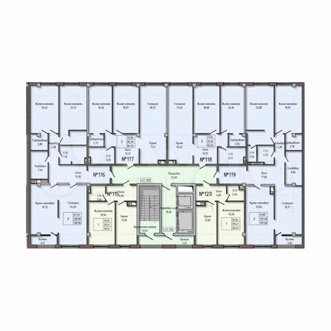 3-к. квартира, 131,3 м², 12/14 эт.