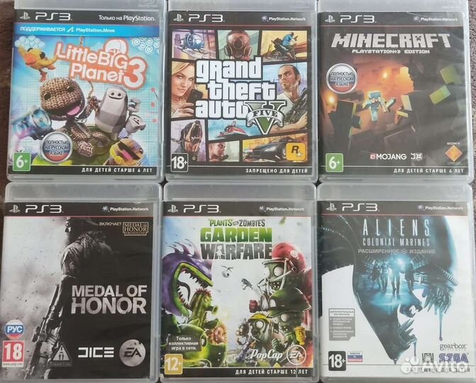 Диски PS3 Minecraft, GTA5, Medal, UFC