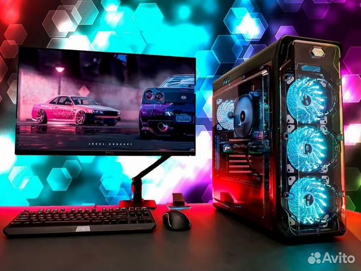 Игровой компьютер E5-2650v2 Rx-460,M2-256GB