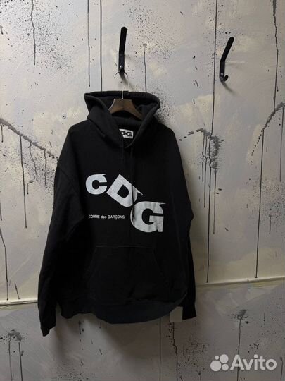 Худи comme DES garcons rare Black logo Оригинал