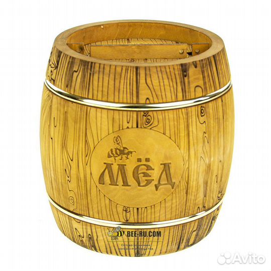 Бочка медовая из липы Бондарь 7 кг (темная, крышка