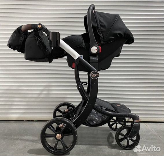 Коляска- трансфомер 3в1 luxmom 608, черный ткань