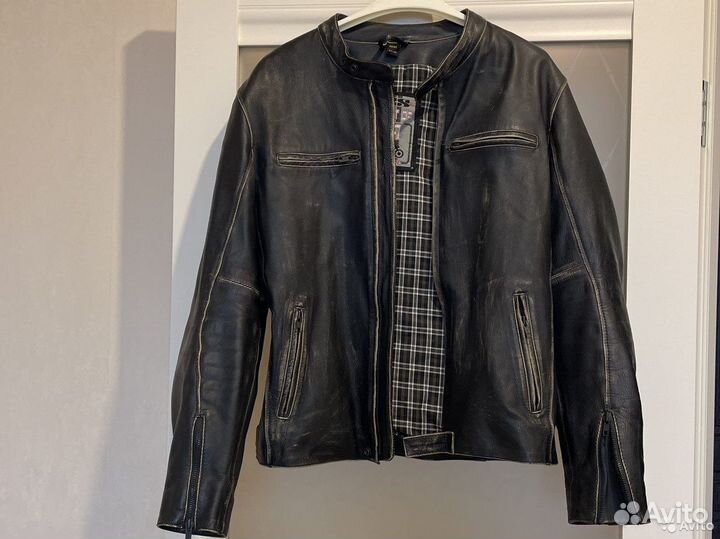 Мотокуртка кожаная