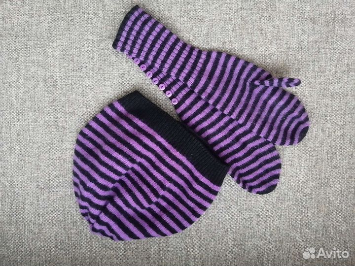 Комплект шапка и варежки