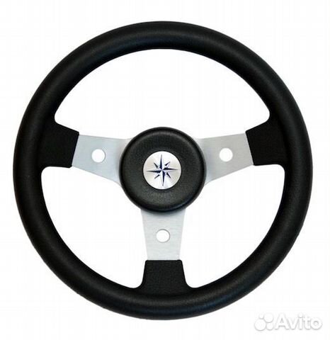 Рулевое колесо delfino обод черный,спицы серебряны