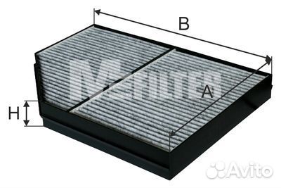 Фильтр воздушный салона угольный 231x311x36 MB Act