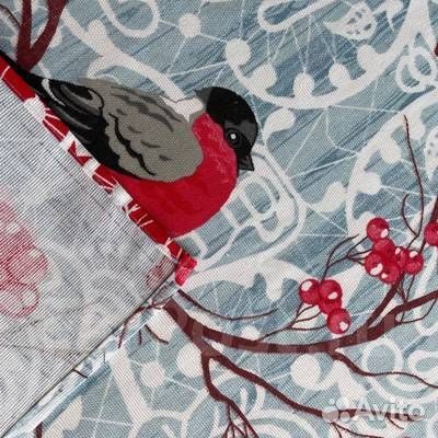 Комплект полотенец рогожка Снегири 4 шт