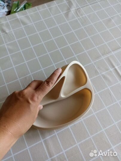 Силиконовые поильник, тарелка и нагрудник