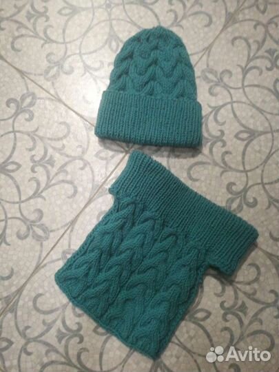Комплект шапка и снуд женский