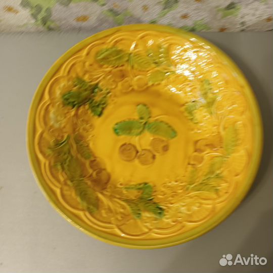 Блюдо Вишни зик Конаково фаянс, глазурь, СССР