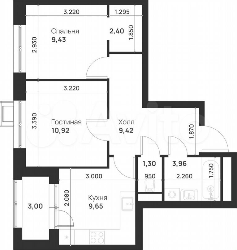 2-к. квартира, 48,6 м², 6/29 эт.