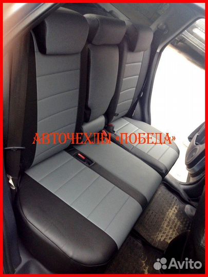 Чехлы Honda CR-V 4 из экокожи чёрно-серые Классика