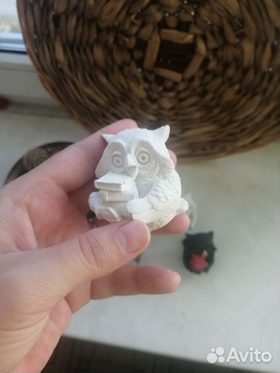 Совушка и медведь из гипса