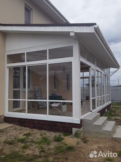Остекление беседки с обшивкой