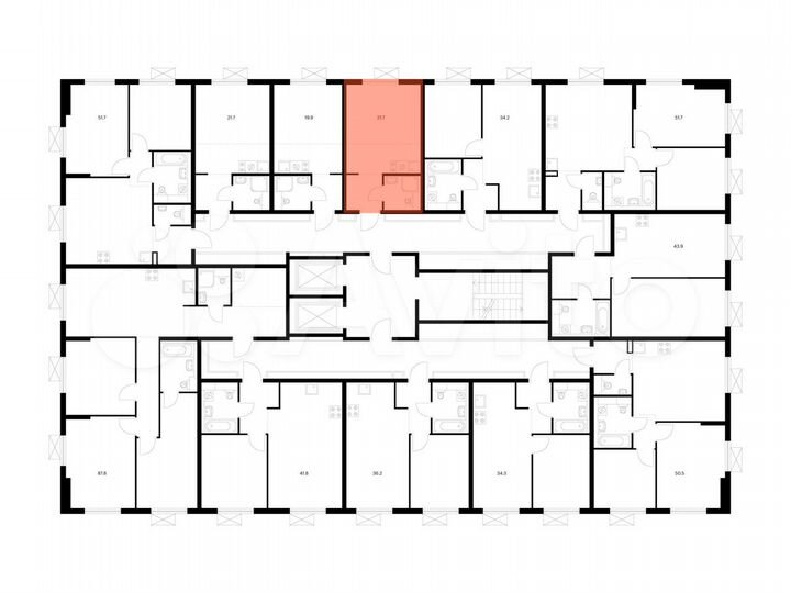 Квартира-студия, 21,7 м², 9/9 эт.