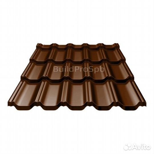 Металлочерепица Квинта плюс 0,5мм, Пурлайт Матт