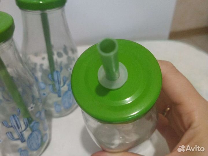 Новый набор стаканов 4 шт в форме бутылки 330 мл