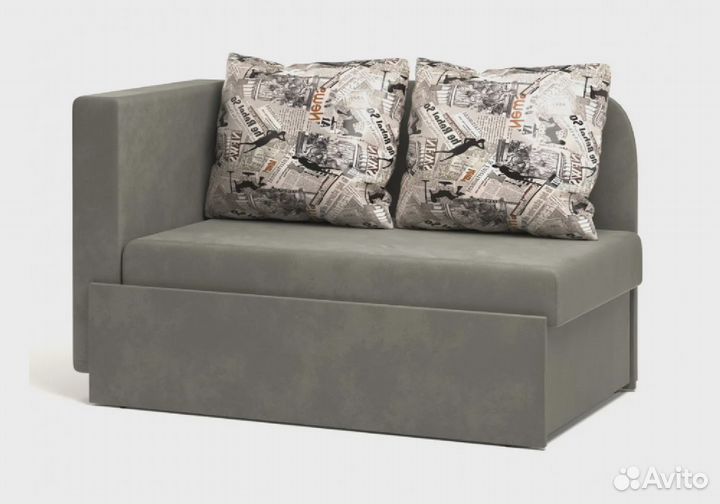 Кушетка еврософа Кларис серая