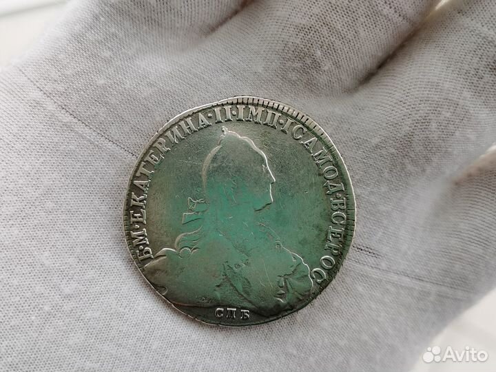 Монета рубль 1775 СПБ фл Екатрина II оригинал