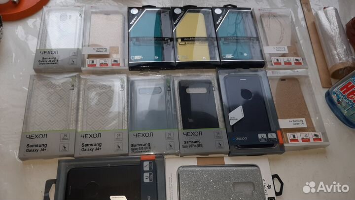 Чехлы для телефонов 31 шт Samsung, Huawei + пленки