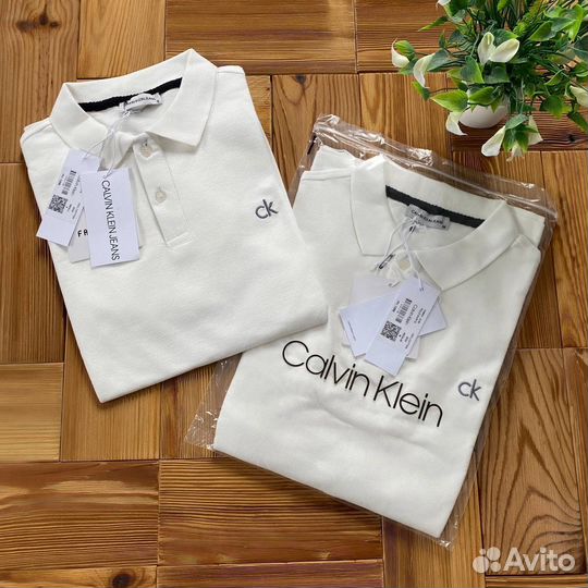 Calvin klein мужское polo белое