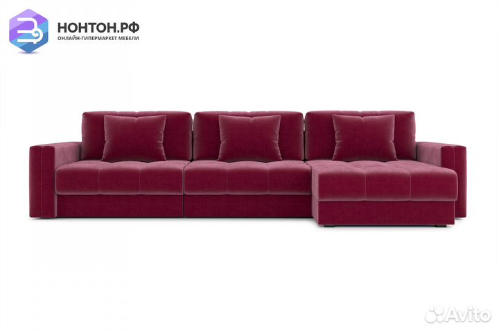 Диван угловой тик-так Монарх М2О1 бордовый