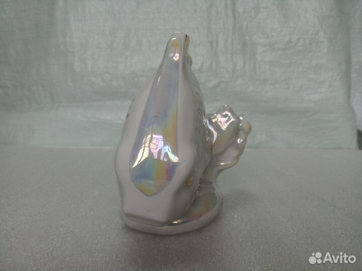Фарфоровая статуэтка рыба карп Завод Дулево 1967г