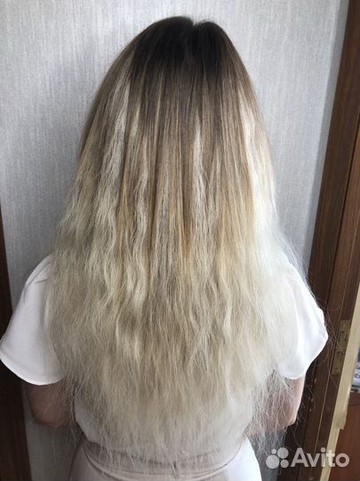 Наращивание волос (капсулы, голивудское)